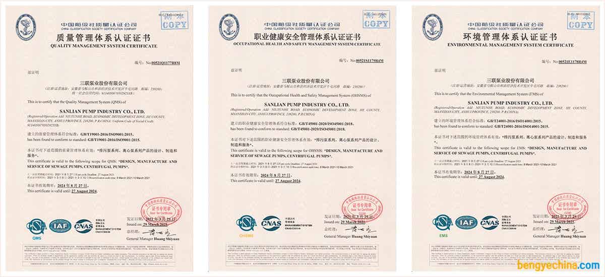三联泵业集团ISO9001质量体系认证