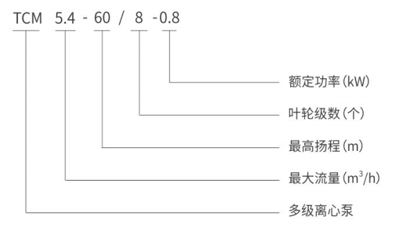 泰福泵业TCM多级离心泵型号说明